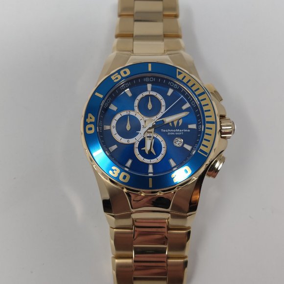 Technomarine Sea Manta Blue Dial Gold Tone Watch - Picture 6 of 6